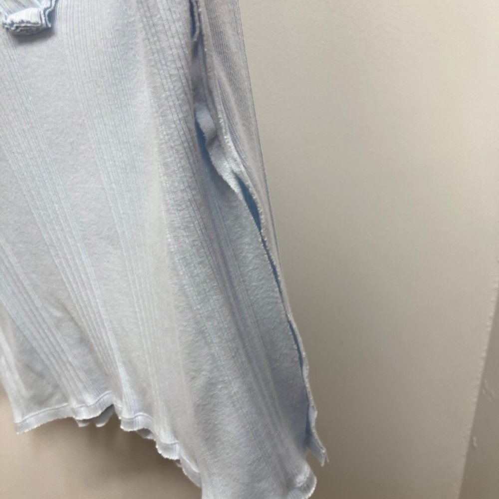 Free People - Annie Ribbed Long Sleeve Slouchy Pullover - Sky XS - Picture 6 of 11